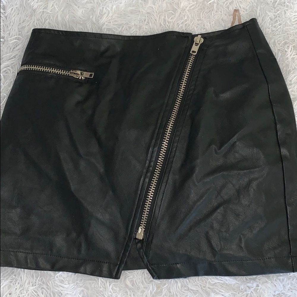 Leather mini skirt